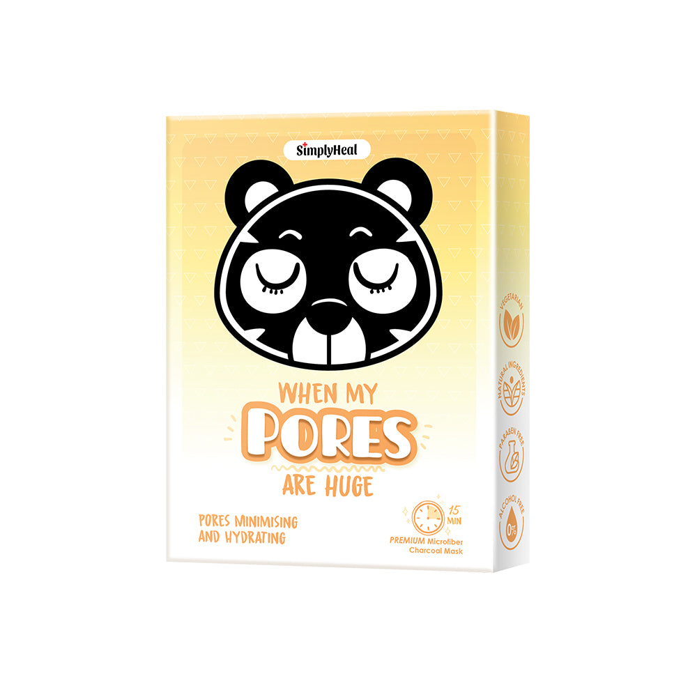 SimplyHeal When My Pores Are Huge Pores Minimising & Hydrating Premium Charcoal Mask 5s