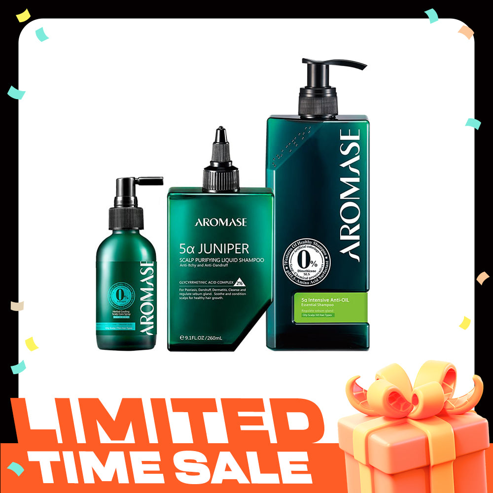 【Bundle of 3】AROMASE Oily Scalp 3-Step Set (Large)