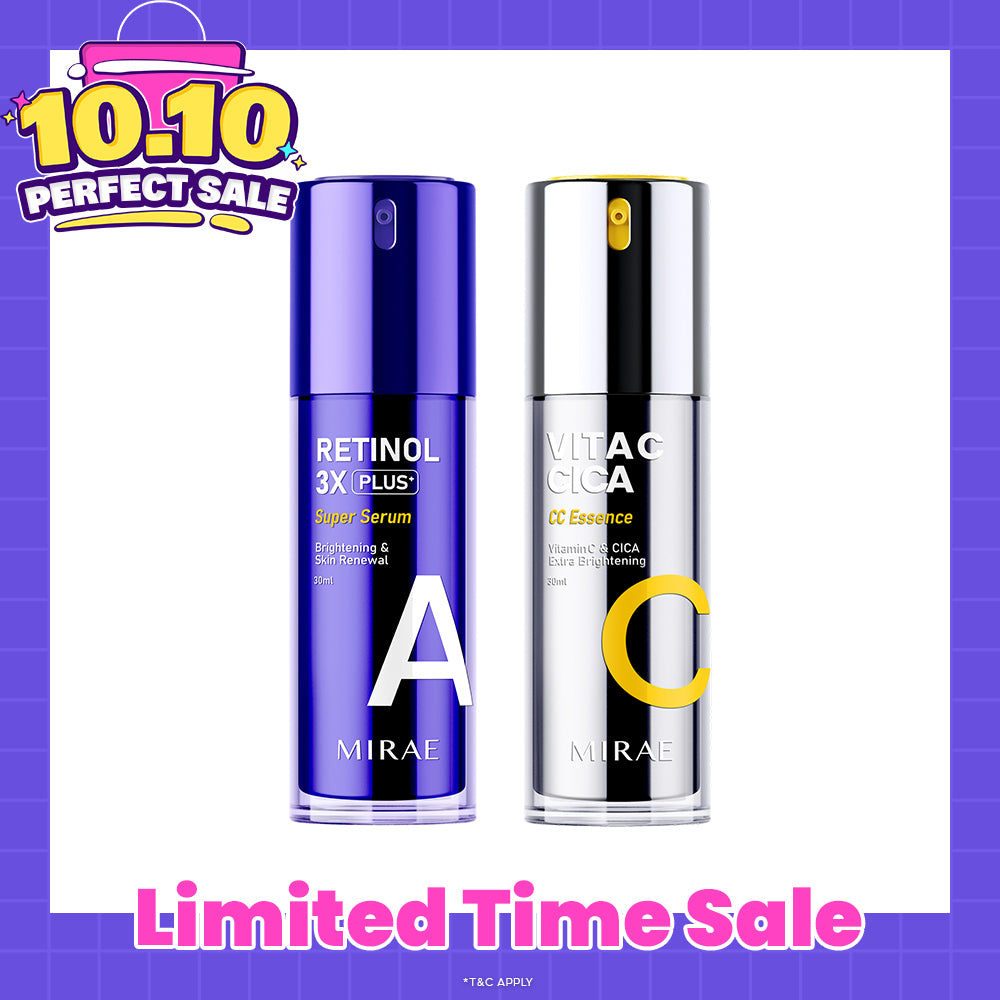 Mirae + Retinol 3X Plus + Super Serum 30ml + Vitamin C & CICA Extra Brightening Essence 30ml