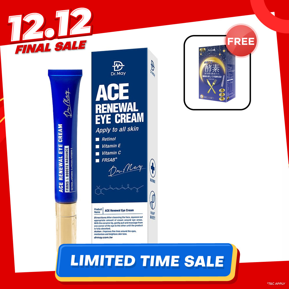 Dr May ACE Renewal Eye Cream 20ml FREE Simply Night Metabolism Enzyme Tablet 30s