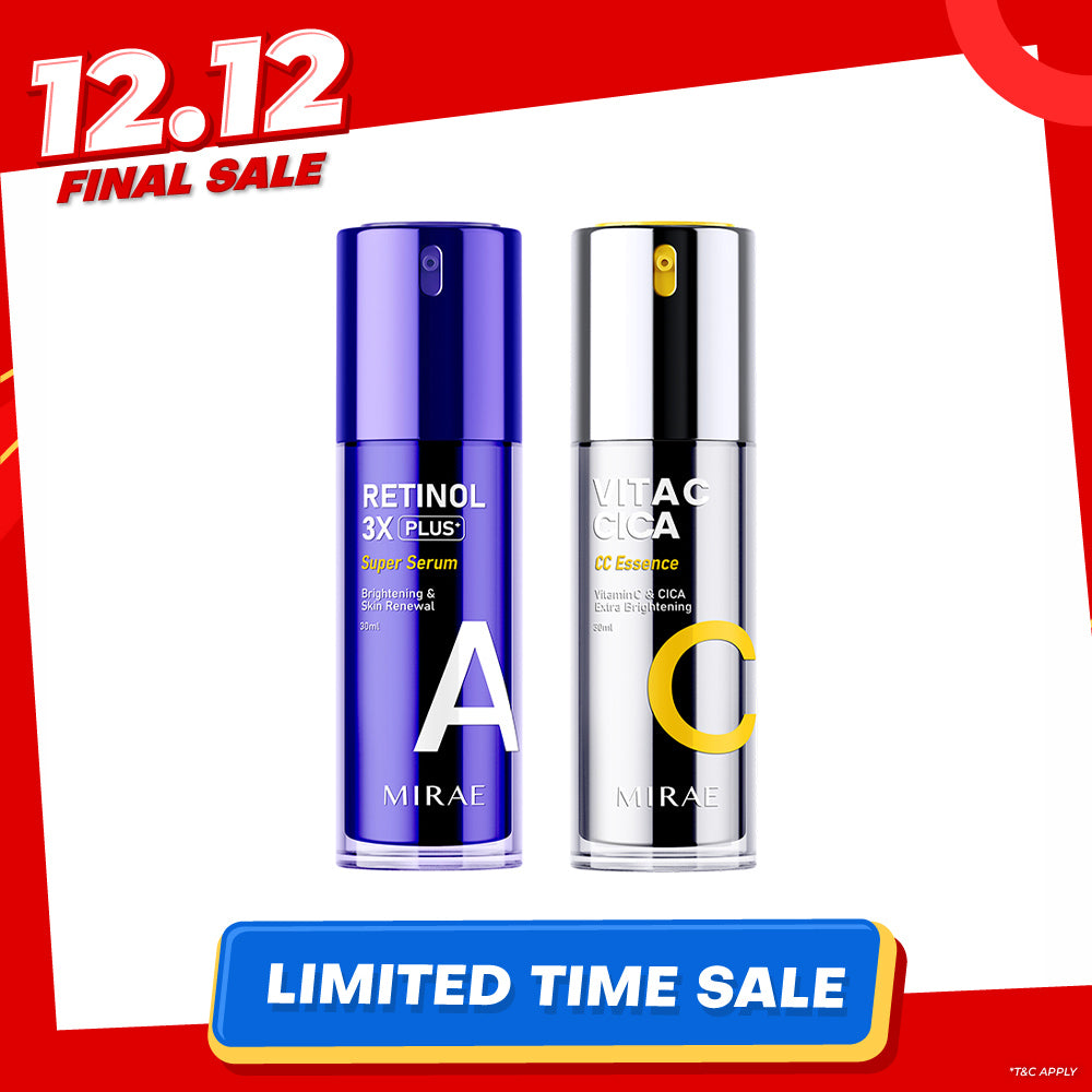 Mirae + Retinol 3X Plus + Super Serum 30ml + Vitamin C & CICA Extra Brightening Essence 30ml