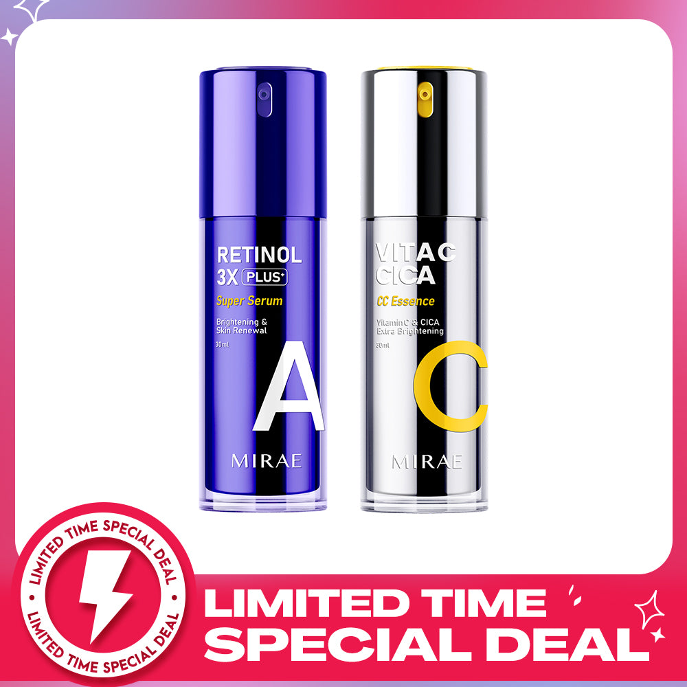 Mirae + Retinol 3X Plus + Super Serum 30ml + Vitamin C & CICA Extra Brightening Essence 30ml