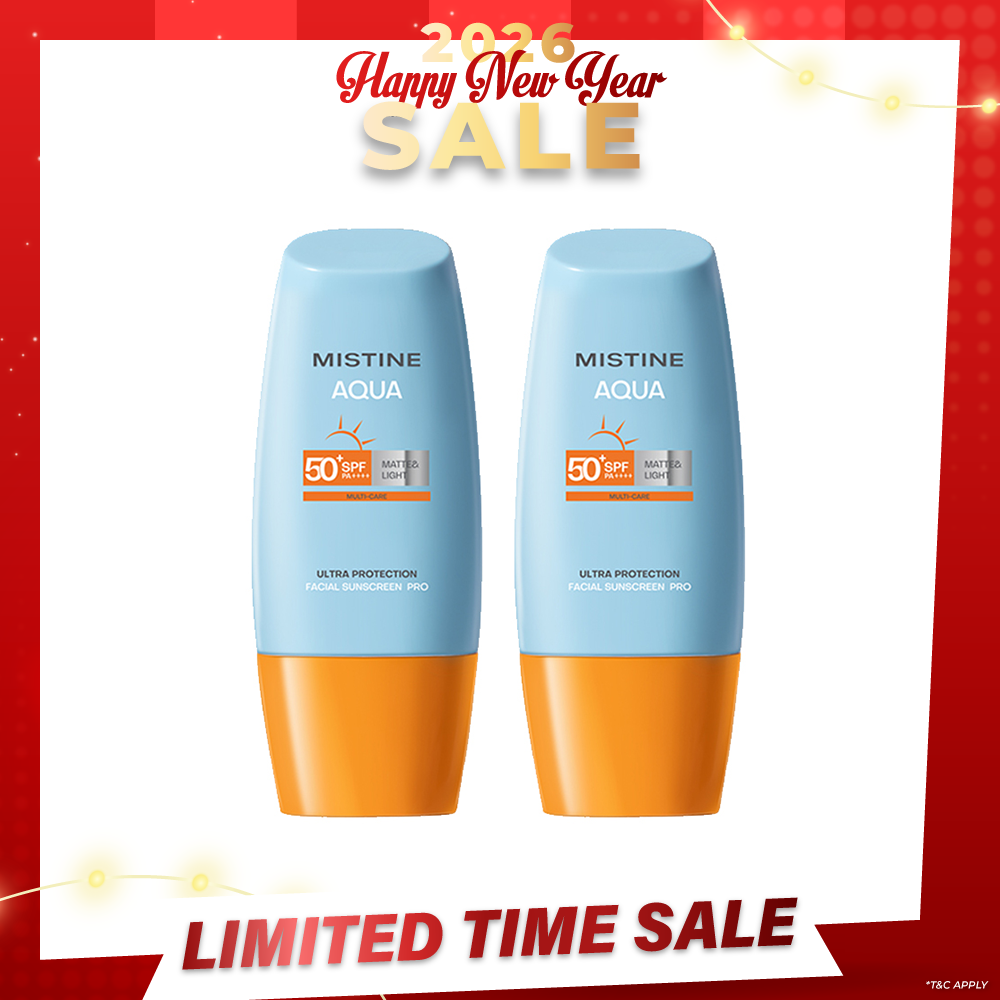 【Bundle of 2】Mistine Aqua Base Ultra Protection Matte & Light Face Sunscreen Pro SPF50+ PA++++ 40ml x 2 Bottles