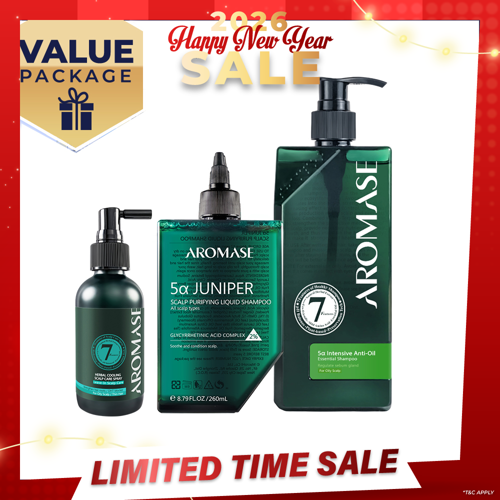 【Bundle of 3】AROMASE Oily Scalp 3-Step Set (Large)