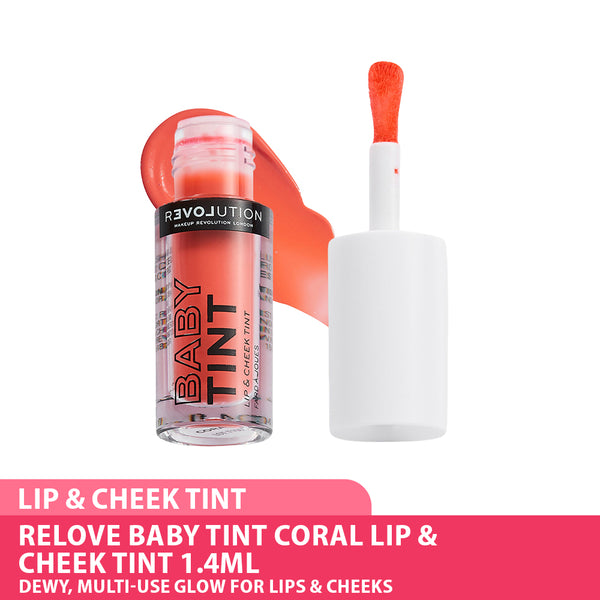 Revolution Relove Baby Tint  Lip & Cheek Tint 1.4ml ( Coral / Rose / Blush / Fuchsia / Baby )
