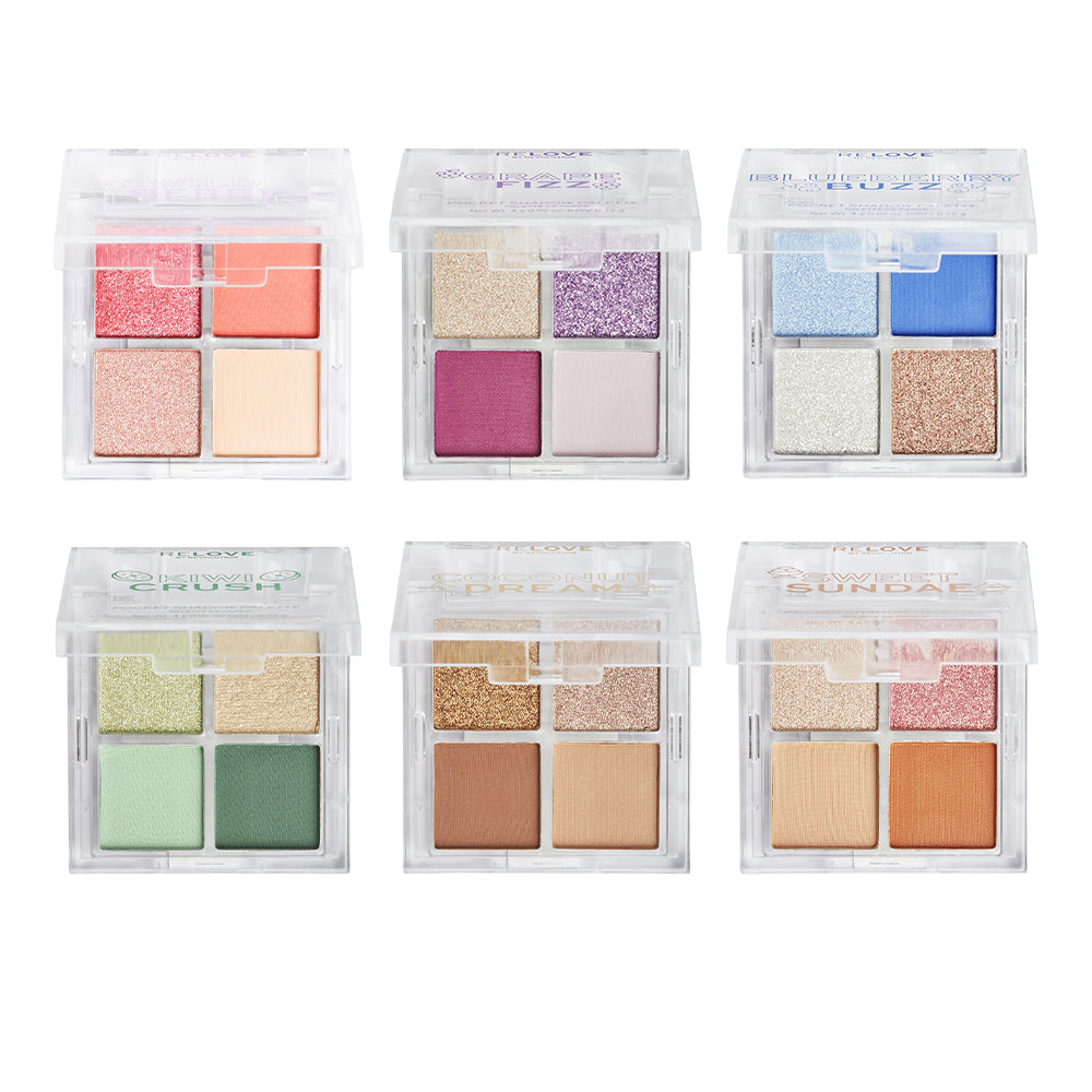 Revolution Relove Pocket Palette 1s (Grape Fizz / Blueberry Buzz / Kiwi Crush / Wild Berry / Coconut Dream / Sweet Sunda )