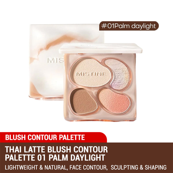 Mistine Thai Latte Blush Contour Palette 12g (01 [Palm Sunlight] / 02 [Coastal Fireworks] )