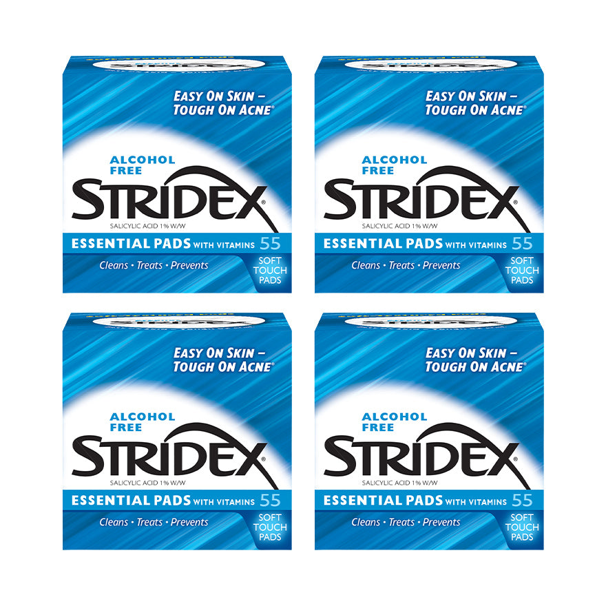 Stridex Essential Pads with Vitamins 55s x 4 Boxes