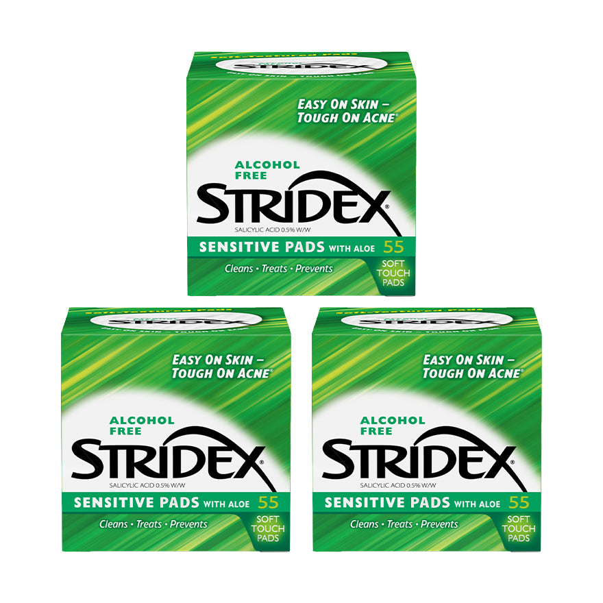 Stridex Acne Control Pads with Salicylic Acid (Sensitive) 55s x 3 Boxes