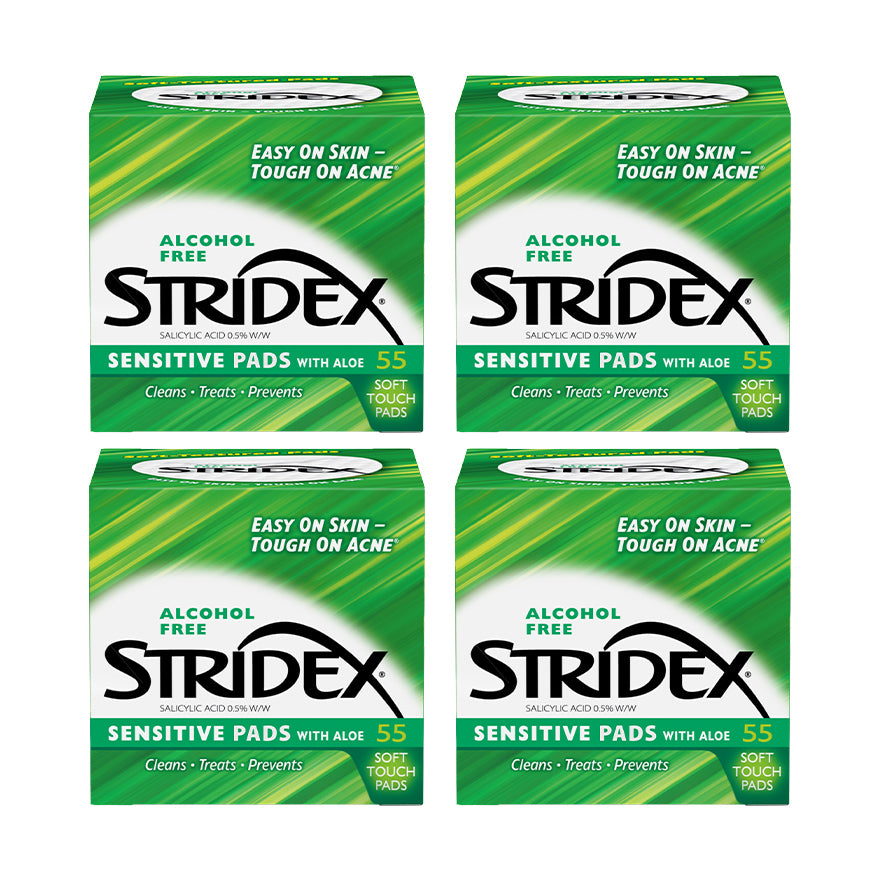Stridex Acne Control Pads with Salicylic Acid (Sensitive) 55s x 4 Boxes