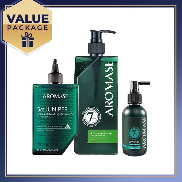 【Bundle of 3】AROMASE Oily Scalp 3-Step Set (Large)
