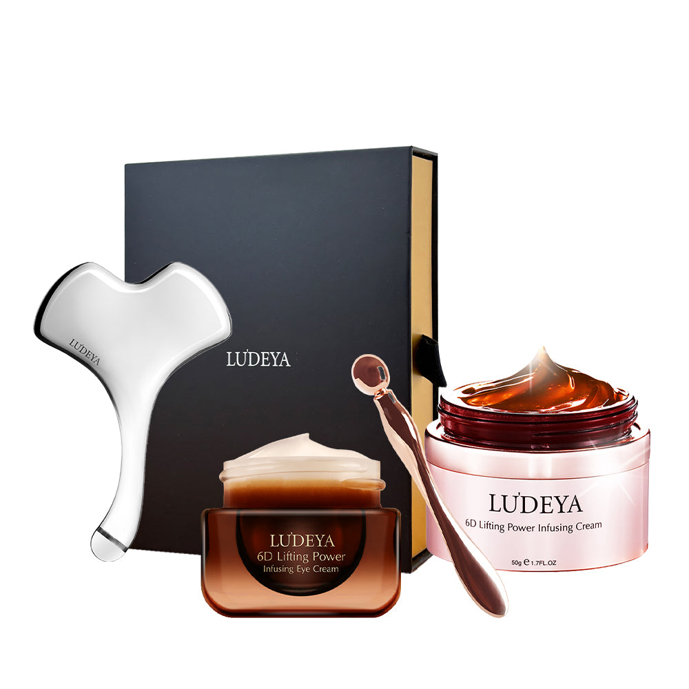 Ludeya Magnetic Microcurrent Toning Device + Lifting Power Infusing Eye Cream 15ml + Infusing Cream 50g