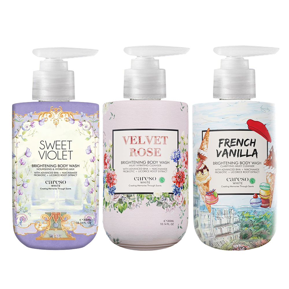 CARESO Body Wash 300ml | Halal Certified | Moisturizing & Brightening | Long Lasting Effect