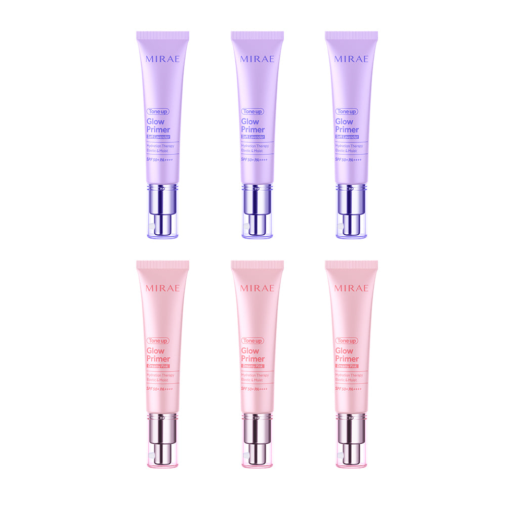 Mirae Tone Up Glow Primer Soft Lavender 30ml x 3 +  Dreamy Pink 30ml x 3