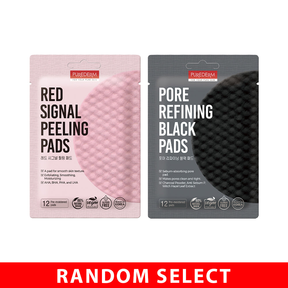 【Gift】Purederm Pads 12s  ( Red Signal Peeling / Pore Refining Black ) x 2 ( Random Select)