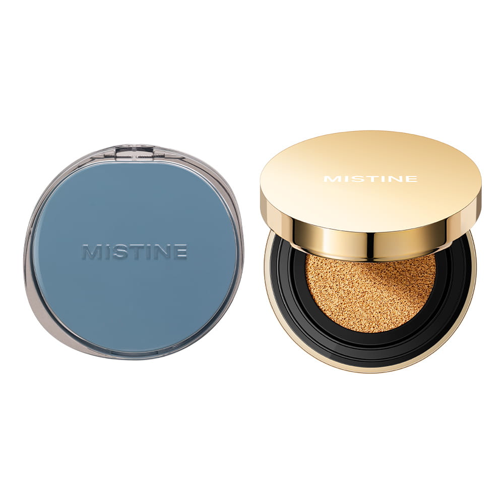 Mistine Soft Matte Essence LF100 (Blue) 13g + Refill 13g (EXP-20270313 / 20270513) / Gold Cushion Soft Velvet Fog LF110 12g + Refill 12g (EXP-20270526)