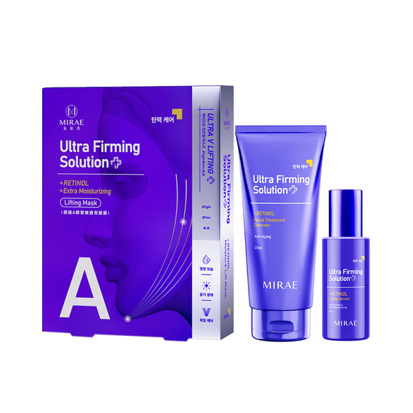 Mirae Ultra Firming Solution + Retinol Serum 30ml + Facial Treatment Cleanser 120ml + Moisture Lift Mask 3s