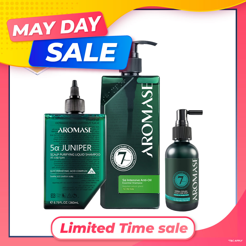 【Bundle of 3】AROMASE Oily Scalp 3-Step Set (Large)