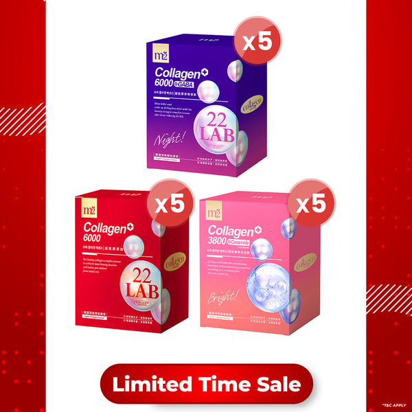 【Any 5 @ 55% off】M2 22Lab Super Collagen Drink 8s (6000mg Drink 8s / Drink+GABA 8s / PDRN Collagen 6000 8s / 3800 +Pearl Nest 8s / 3800 + Ceramide Drink 8s )