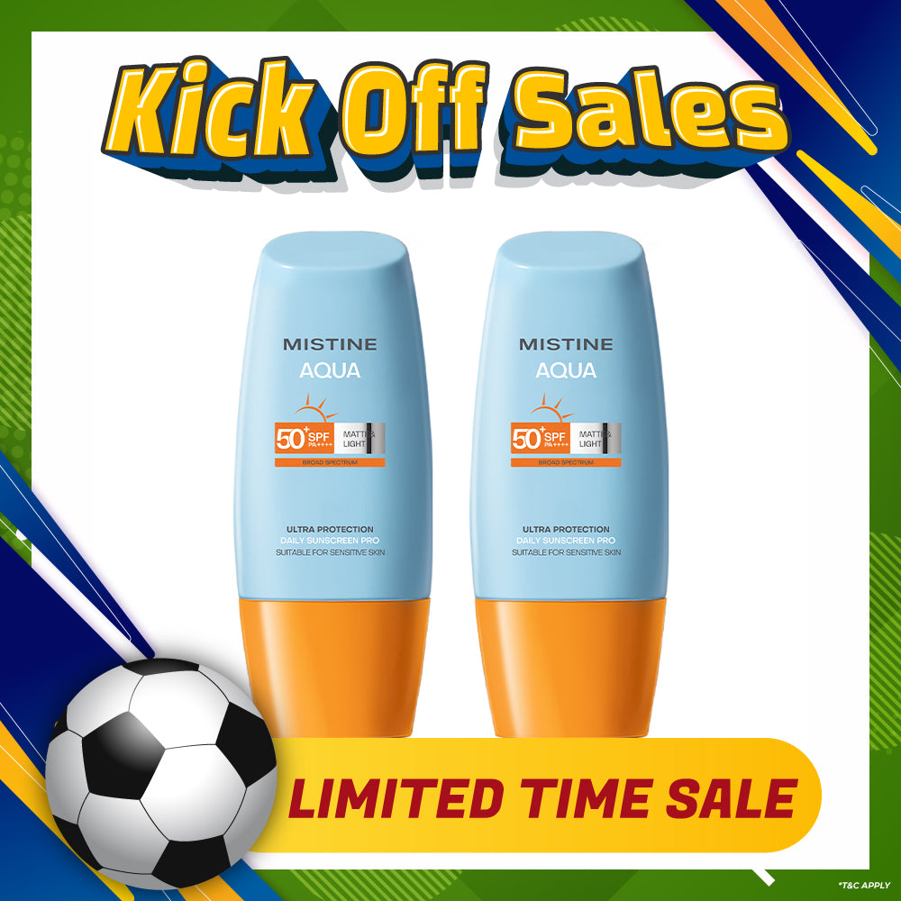 【Bundle of 2】Mistine Aqua Base Ultra Protection Matte & Light Daily Face Sunscreen Pro SPF50+ PA++++ 40ml x 2 Bottles
