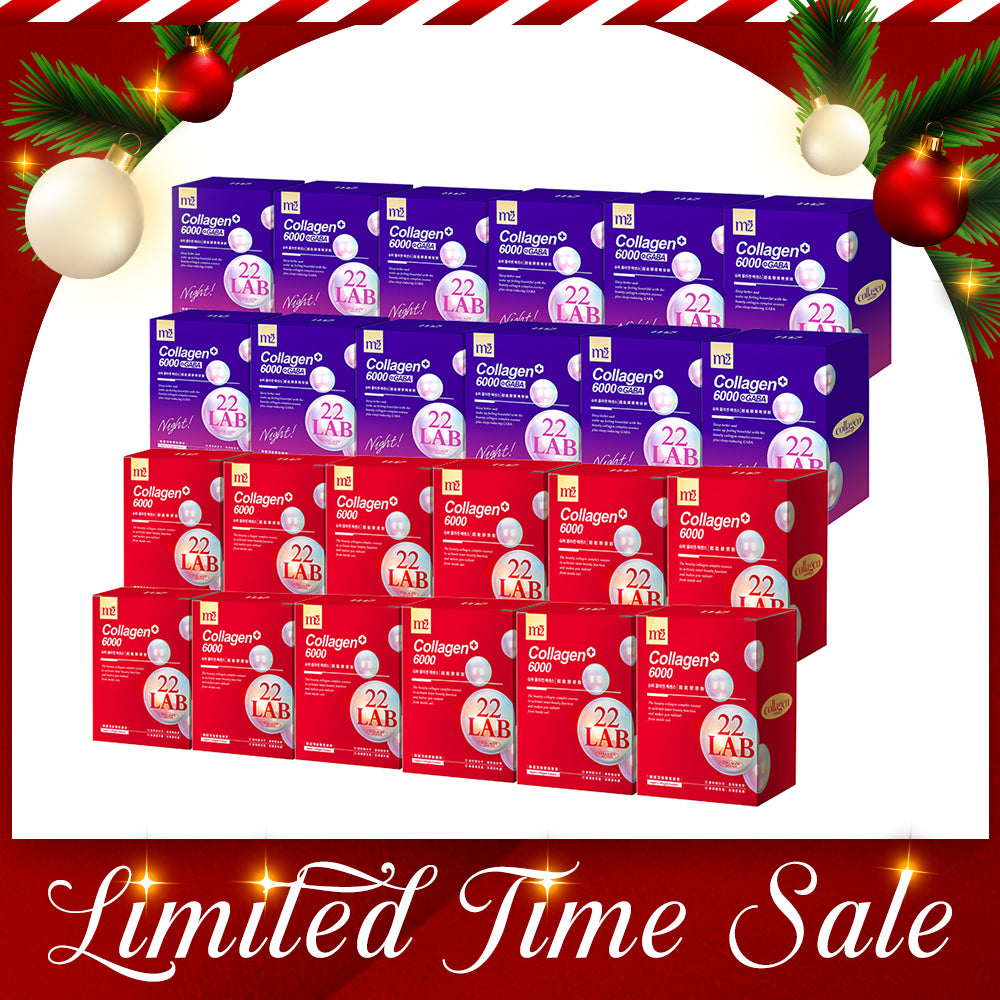 【Bundle Of 24】M2 22Lab Super Collagen Drink 8s x 12 Boxes + M2 22 Lab Super Collagen Night Drink + GABA 8s x 12 Boxes