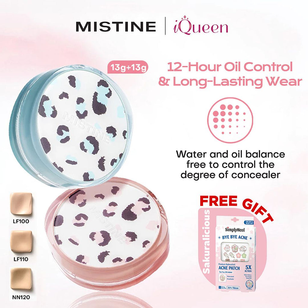 <Siam Leopard Edition> Mistine Soft Glow Cushion Foundation / Soft Matte Essence Air Cushion 13gx2 FOC Refil & AcnePatch