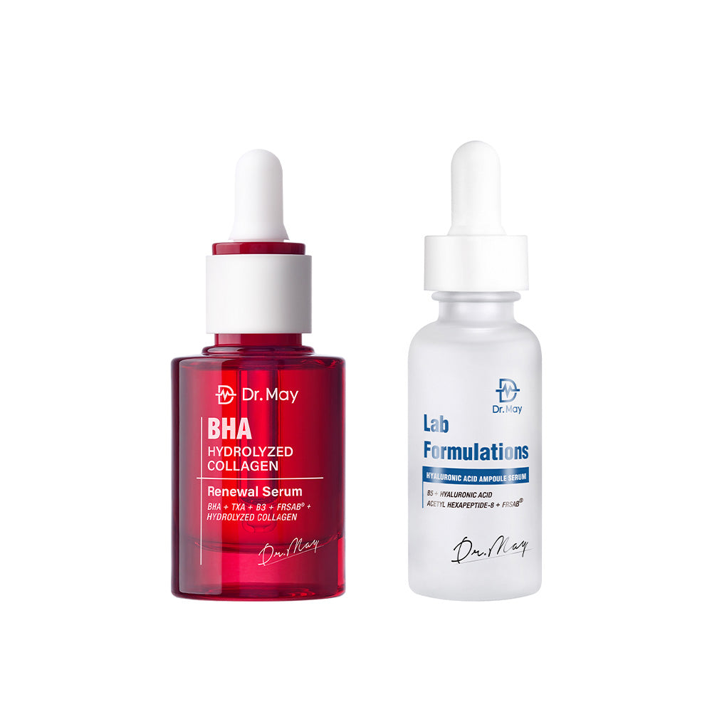 Dr May BHA Hydrolyzed Collagen Renewal Serum 30ml + Hyaluronic Acid + B5 Ampoule Serum 30ml
