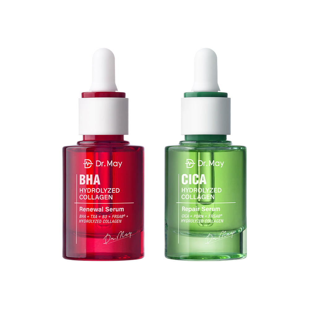 Dr May BHA Hydrolyzed Collagen Renewal Serum 30ml + CICA Hydrolyzed Collagen Repair Serum 30ml