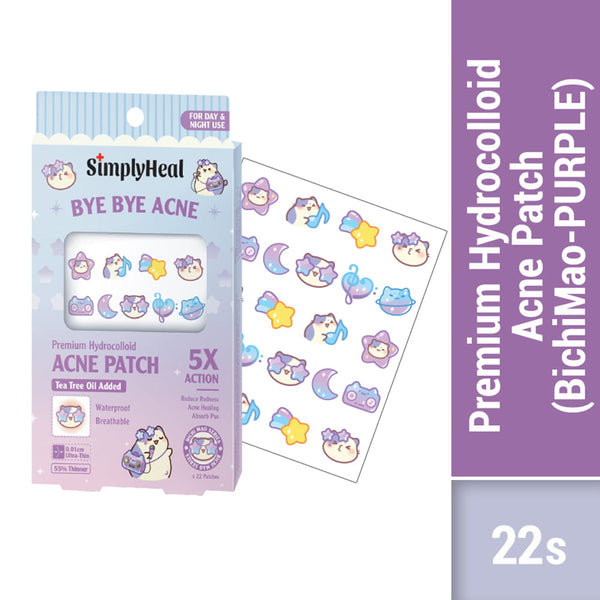SimplyHeal Day & Night Premium Hydrocolloid Acne Patch (Bichi Mao Purple & Bichi Mao Pink)