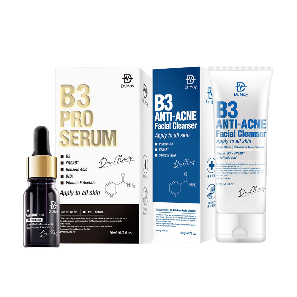 Dr May B3 Pro Serum 10ml + B3 Anti-Acne Facial Cleanser 120ml