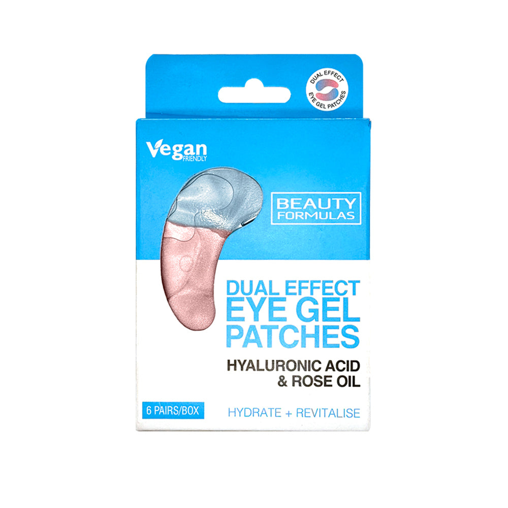 Beauty Formulas Dual Effect Eye Gel Patches (Hyaluronic Acid & Rose Oil) 6 pairs