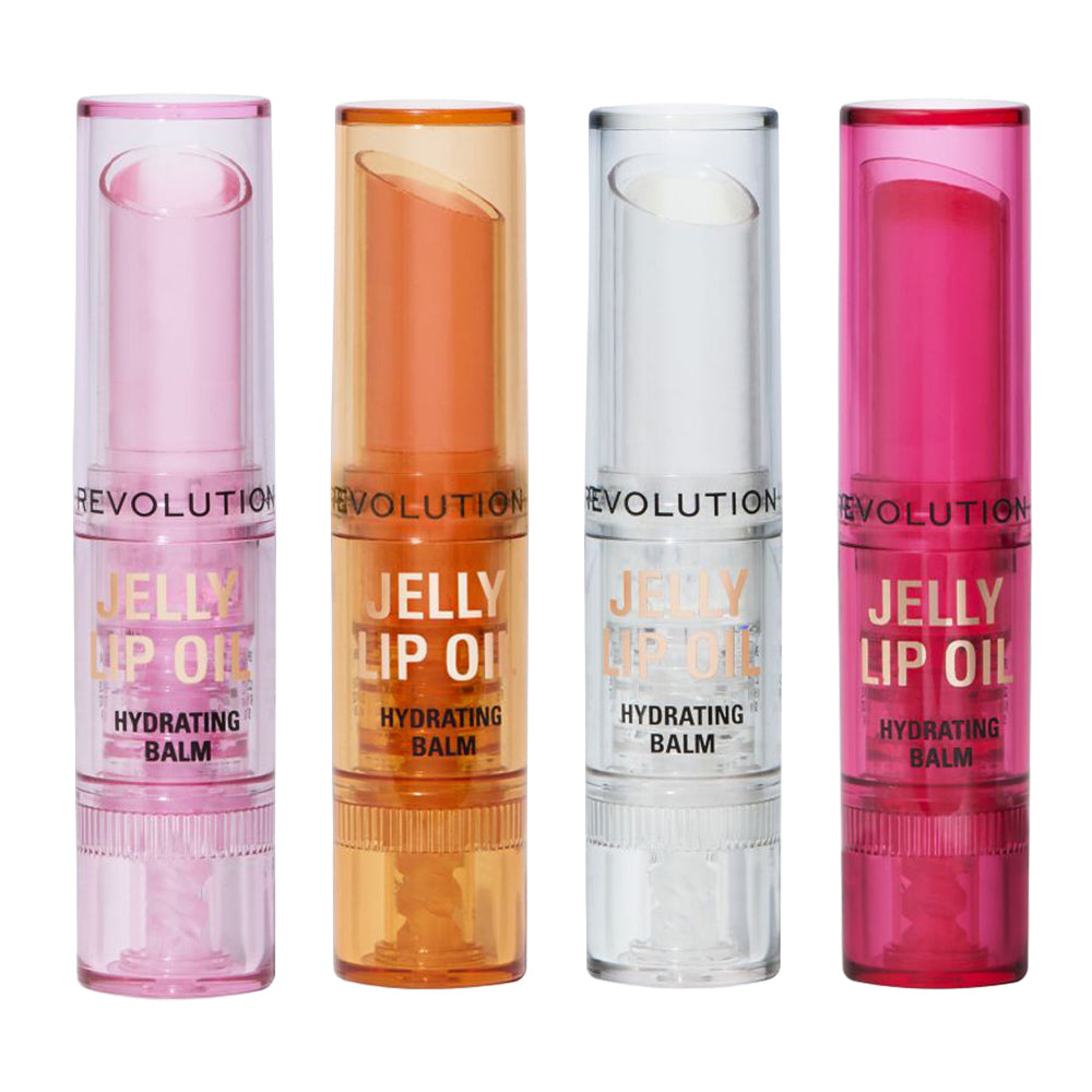 Revolution Jelly Lip Oil Balm 2.4g (Popsicle Peach / Candy Ice Pink / Watermelon Crush Red / Crystal Clear)