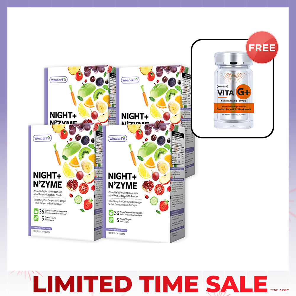 【Bundle Of 4】Wonderfit Night + Nzyme 30s x 4 Boxes + Free Wonderfit Vita G+ 30s x 1