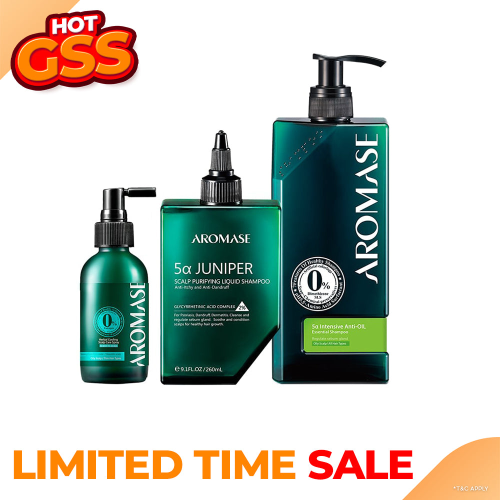 【Bundle of 3】AROMASE Oily Scalp 3-Step Set (Large)