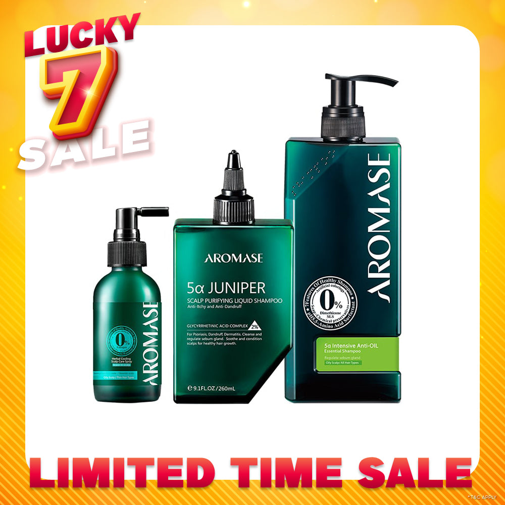 【Bundle of 3】AROMASE Oily Scalp 3-Step Set (Large)