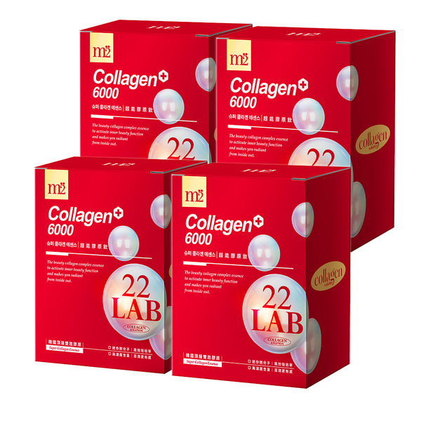 【Bundle Of 4】M2 22Lab Super Collagen Drink 8s (6000mg Drink 8s / Drink+GABA 8s / 3800 + Ceramide Drink 8s)