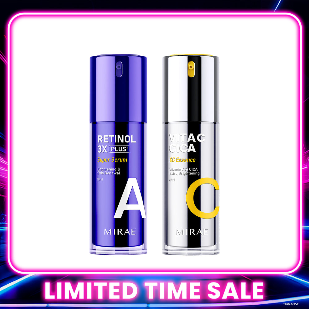 Mirae + Retinol 3X Plus + Super Serum 30ml + Vitamin C & CICA Extra Brightening Essence 30ml