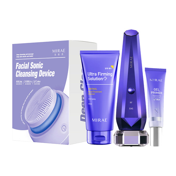 Mirae Thermal Beauty Device Pro + Gel Primer 30ml + Facial Sonic Cleansing Device +Retinol Facial Treatment Cleanser 120ml