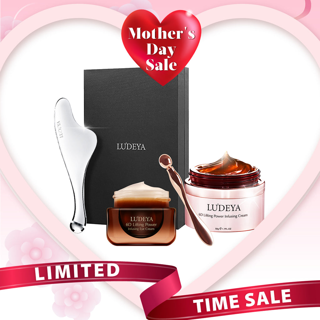Ludeya 6D Lifting Power Infusing Eye Cream 15ml +Micro Current Firming And Lifting Beauty Instrument + 6D Lifting Power Infusing Cream 50g