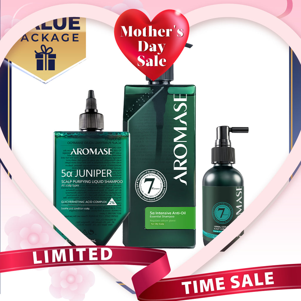 【Bundle of 3】AROMASE Oily Scalp 3-Step Set (Large)