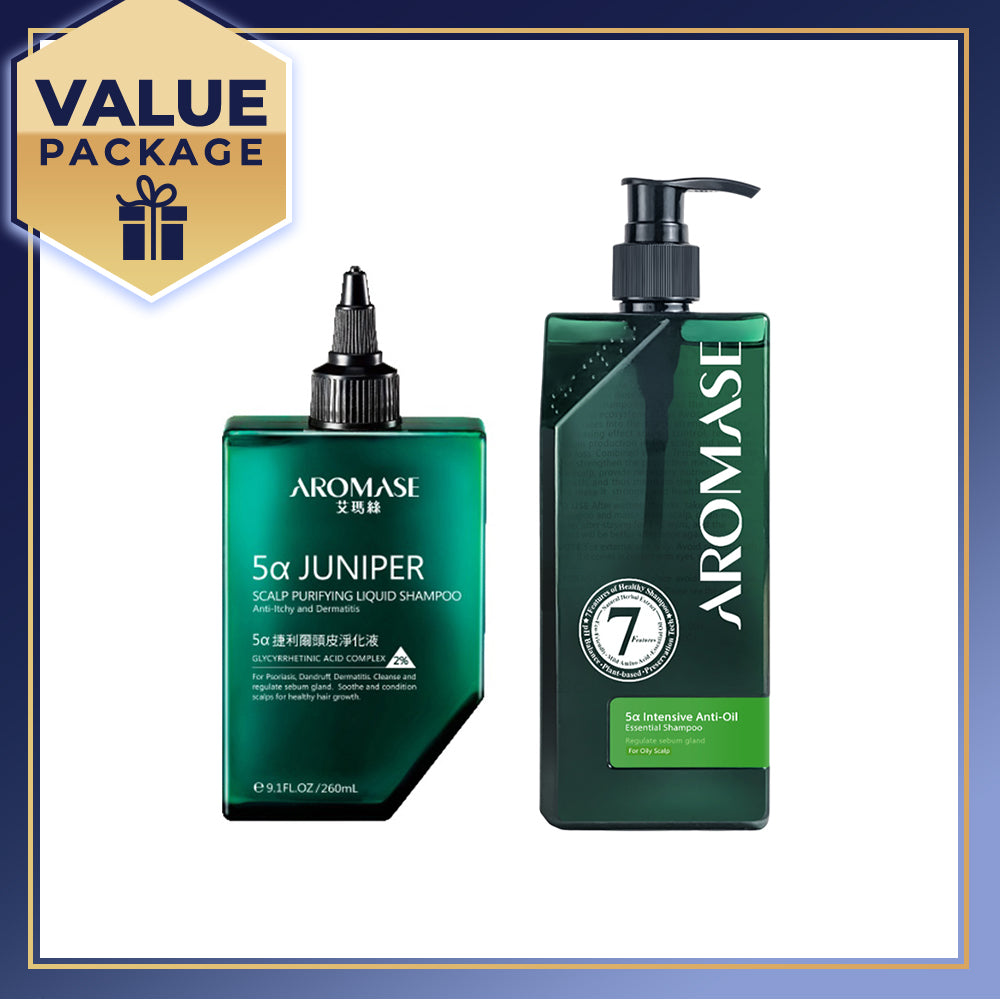 【Bundle of 2】 AROMASE Oily Scalp 2-Step Set (Large)