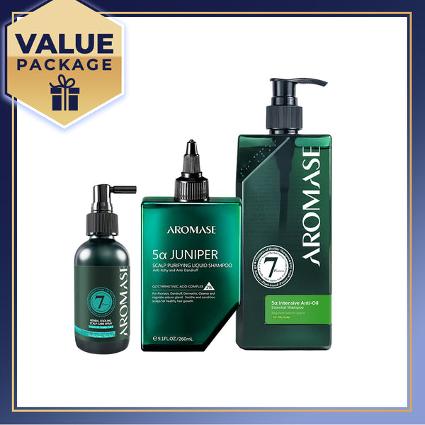 【Bundle of 3】AROMASE Oily Scalp 3-Step Set (Large)