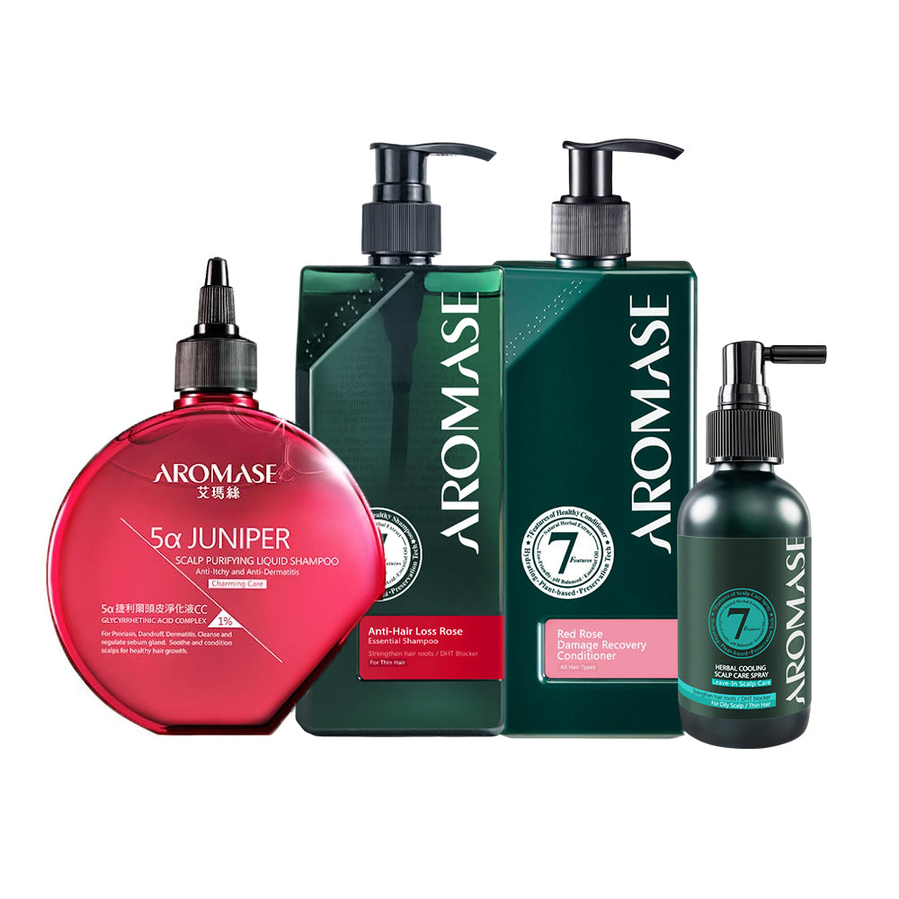 【Bundle of 4】Aromase Rose Hair Growth 4-Step Set (Large)