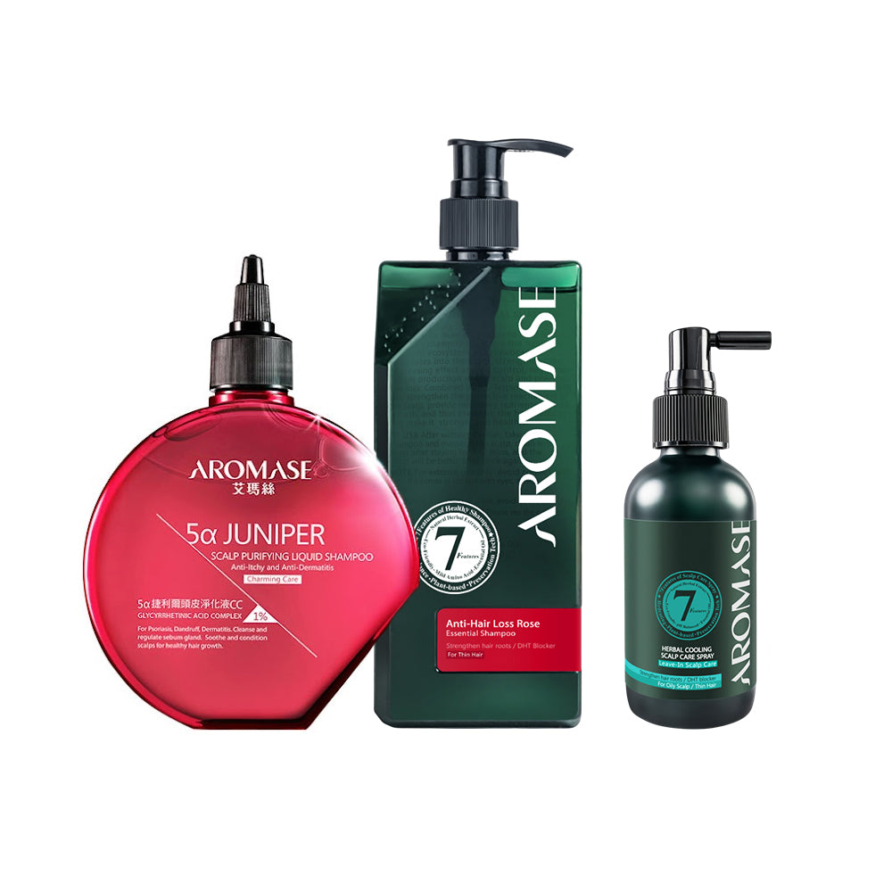 【Bundle of 3】Aromase Rose Hair Growth 3-Step Set (Large)