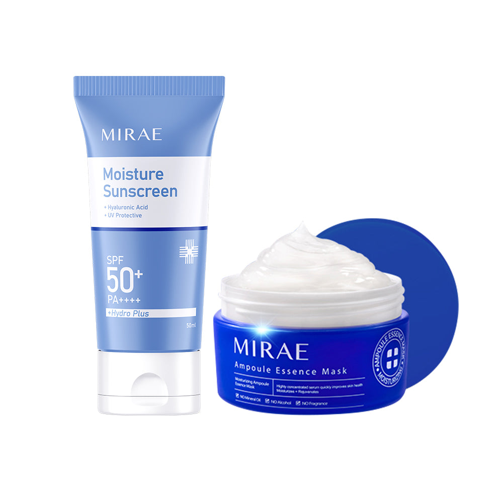 Mirae Moisturizing Ampoule Essence Mask 100ml + Moisture Sunscreen SPF 50+PA+++ 50ml