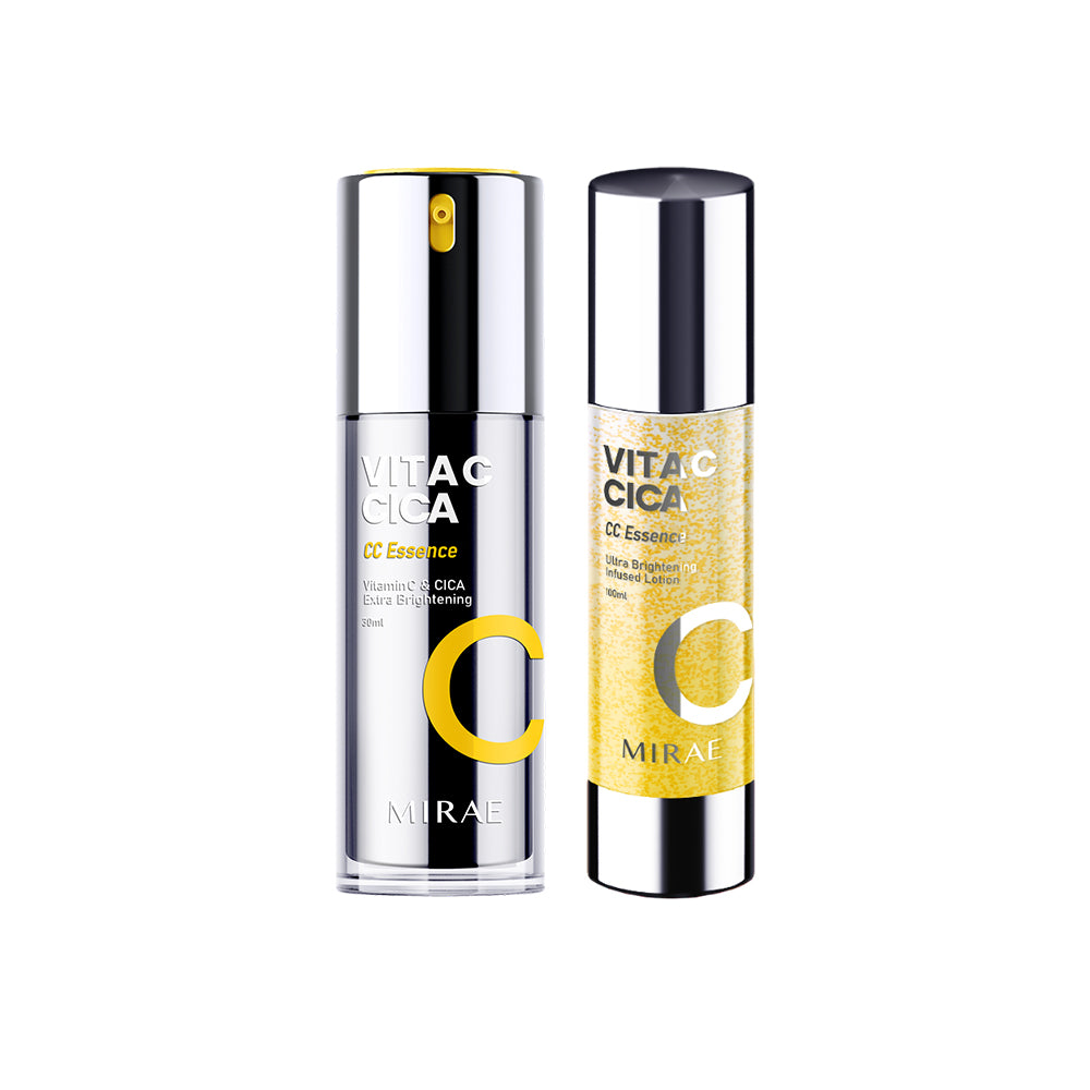 Mirae Vita C & Cica CC Essence Ultra Brightening 100ml + Vitamin C & CICA Extra Brightening Essence 30ml