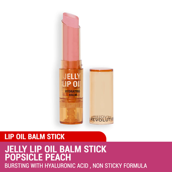 Revolution Jelly Lip Oil Balm 2.4g (Popsicle Peach / Candy Ice Pink / Watermelon Crush Red / Crystal Clear)