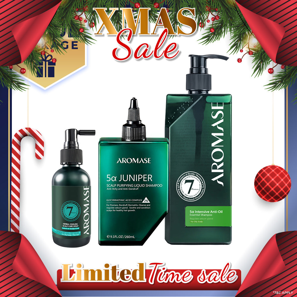 【Bundle of 3】AROMASE Oily Scalp 3-Step Set (Large)