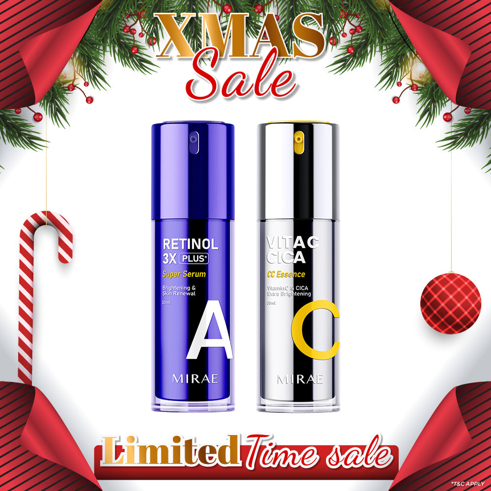 Mirae + Retinol 3X Plus + Super Serum 30ml + Vitamin C & CICA Extra Brightening Essence 30ml