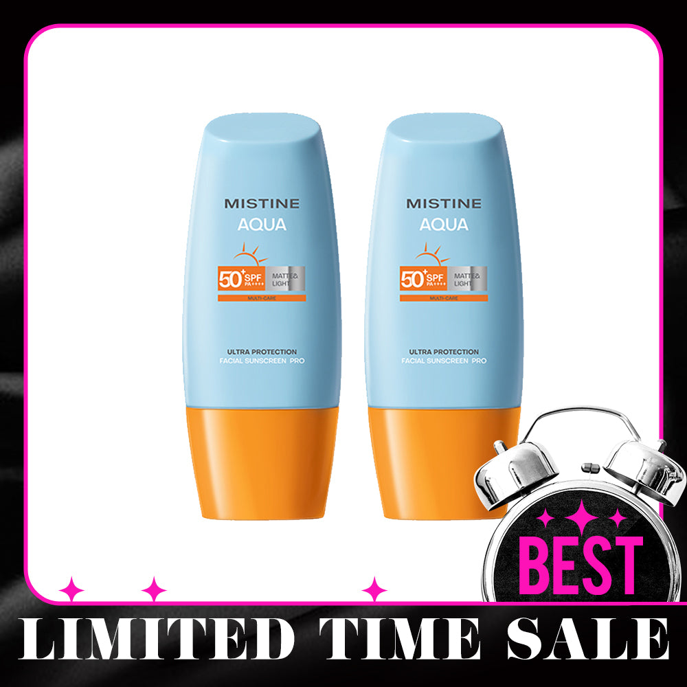 【Bundle of 2】Mistine Aqua Base Ultra Protection Matte & Light Facial Sunscreen Pro SPF50 PA ++++ 40ml x 2 Bottles